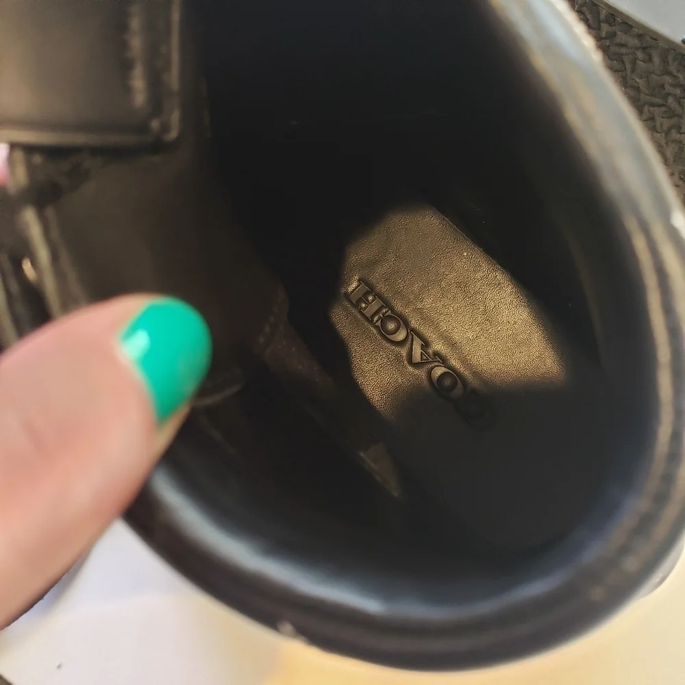 Coach Black Suede High Top Shoes Tassel Sneakers
